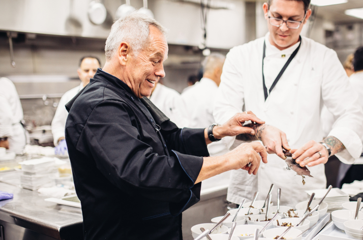 Wolfgang Puck, Demonstrating Preparation Techniques